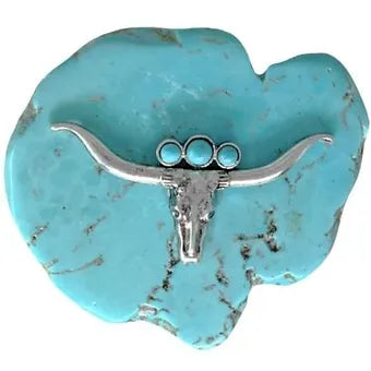 Cow Skull & Turquoise Stone Phone Pop Up Stand Grip