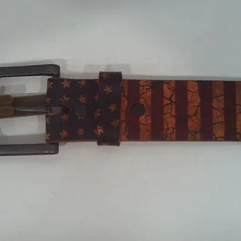 3D Belt Co. Genuine Leather USA American Flag Belt