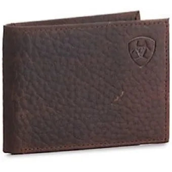 Ariat Men's Brown Leather Shield Logo Wallet
