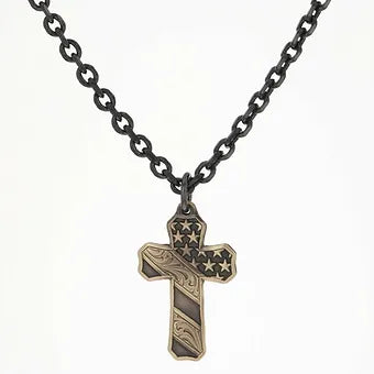 Montana Silversmiths Bronze Faded Glory Cross Necklace