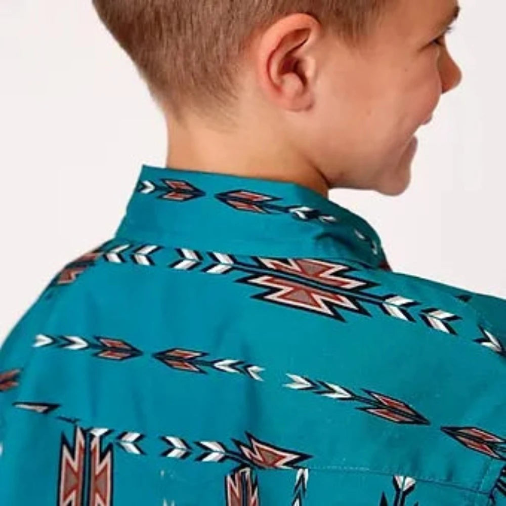 Boy's Roper Aztec Long Sleeve Western Button Up