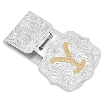 Montana Silversmiths' Silver Yellowstone 'Y' Logo Money Clip