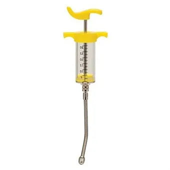 30ml Yellow Drench Gun w/ Copper-Tip Plastic Steel Injectors