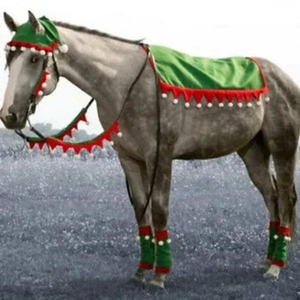 5 pc. Horse Elf Set w/ Hat Pad Leg wraps Halter +