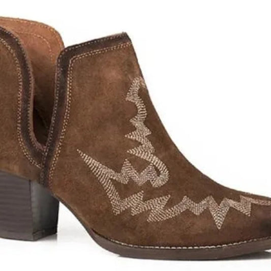 Women's Roper Brown Suede Leather 'ROWDY' ANKLE BOOTS BOOTIES