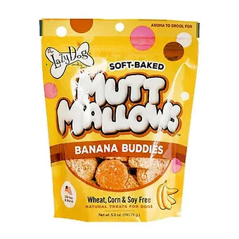 Banana Buddies Mutt Mallows Treats For Dogs 5 oz. Soft-baked dog treat Natural