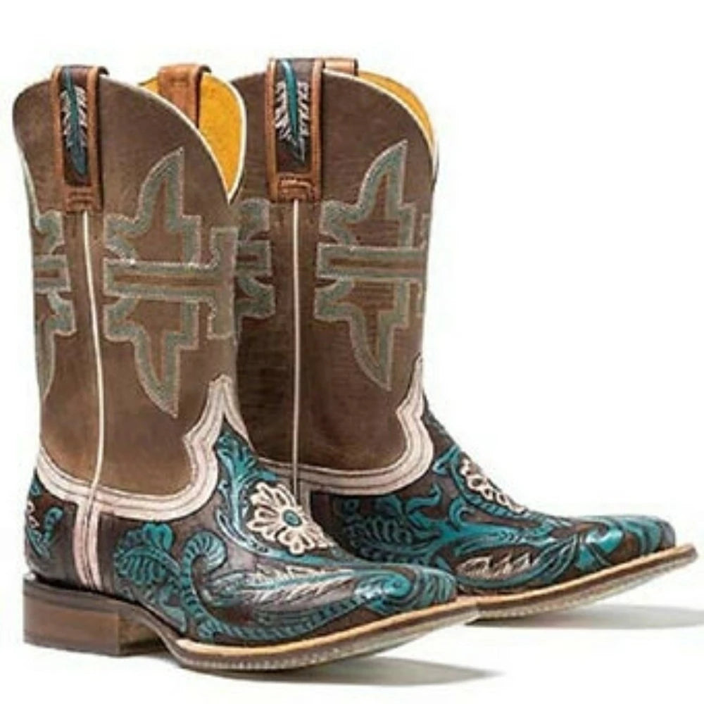 Tin Haul Women's LONE FLOWER w/ FEATHER SOLE COWBOY BOOTS
