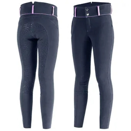 Horze Youth 'Daniela' Navy Silicone Full Seat Breeches