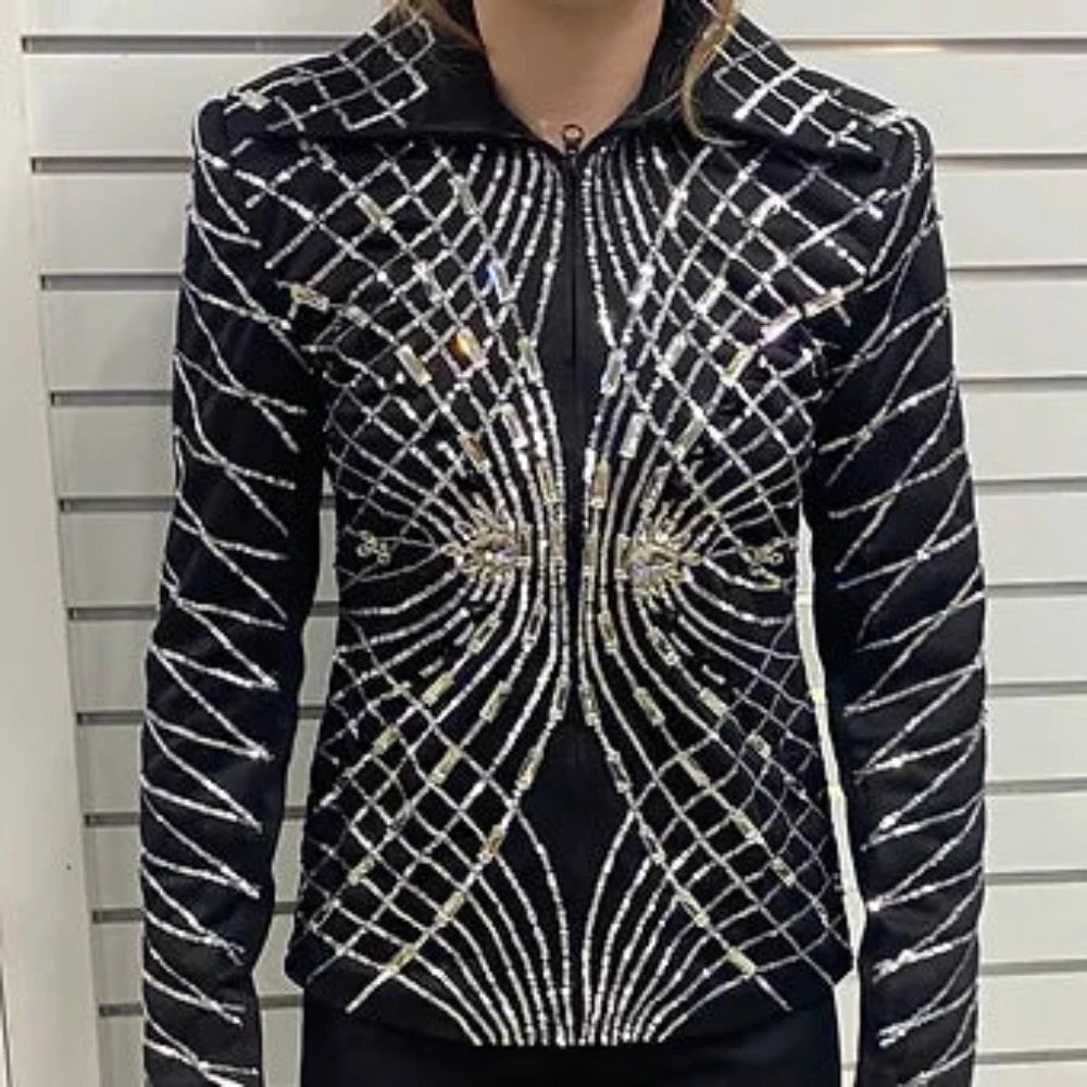 Black Showmanship Jacket With Silver Accents