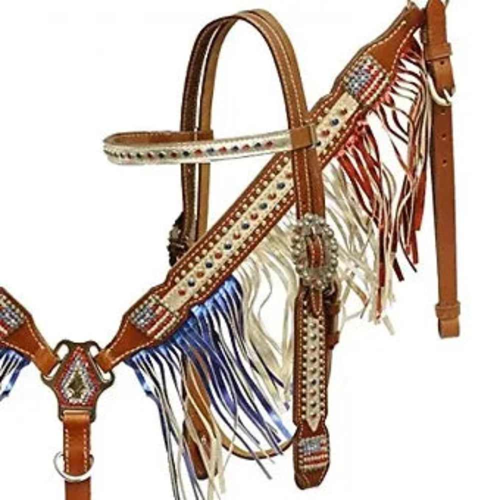 American Fringe Bridle Breast Collar Set