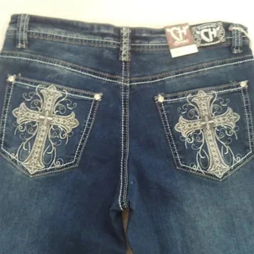 Cowgirl Hardware Youth Girl's Boot Cut Jeans w/ Petal Cross