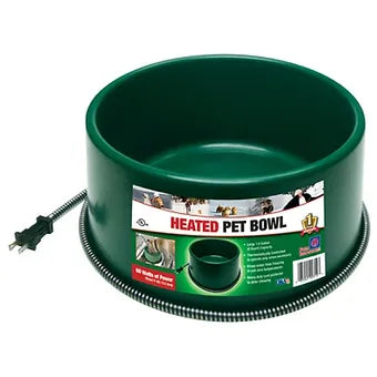 Green Heated Pet Water Bowl 1.5 Gallon