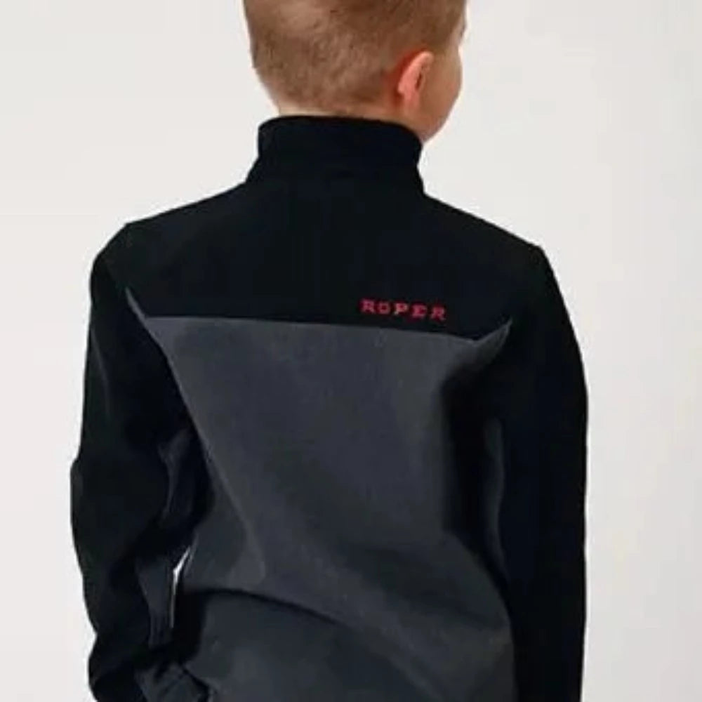 Boy's Roper Gray & black SOFT SHELL JACKET COAT Water resistant