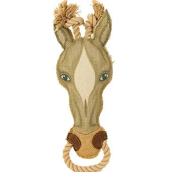 Burlap Buddy Horse w/ Rope Dog Chew Toy