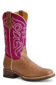 Roper Women's Purple pink & tan 'LADY TOO' WESTERN COWBOY BOOTS