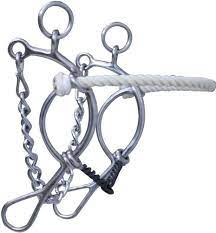 5 1/4" Rope Nose Gag Bit Blue Steel Twisted Snaffle Mouth