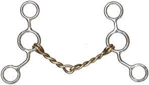5" Jr. Cow Horse Twisted Copper Mouth Stainless Steel Snaffle Bit