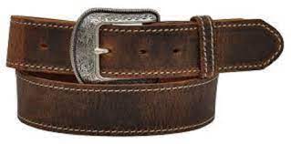 3D Belt Co. Men's Genuine Leather Brown Bay Apache Western Belt Silver buckle
