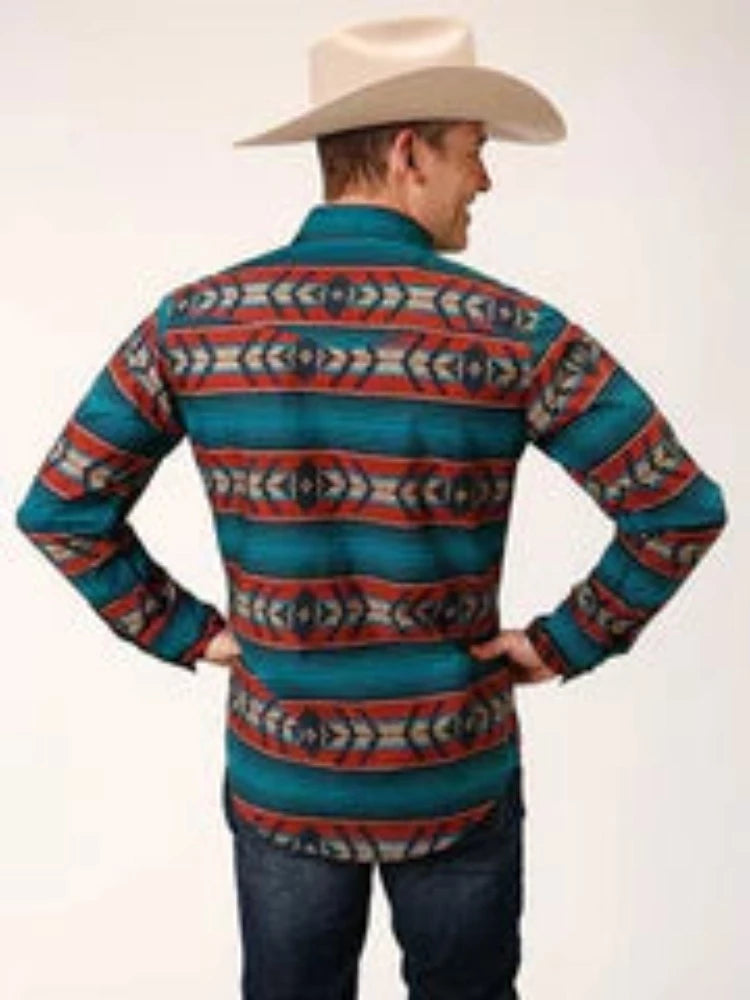 Roper Men's Long Sleeve Horizontal Aztec Western Shirt