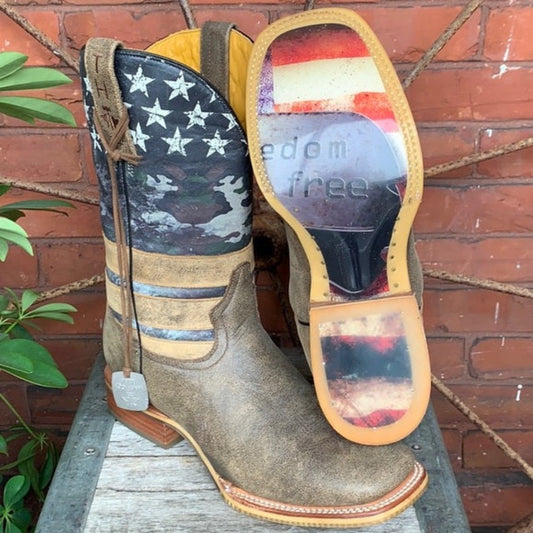 Tin Haul Men's Freedom Square Toe Western Cowboy Boot