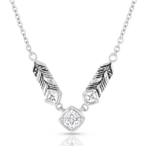 Montana Silversmiths Women's 'SPARKLING WHEAT' CRYSTAL NECKLACE 19" Chain