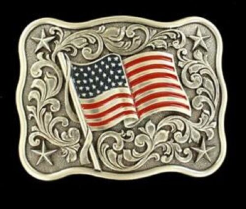 Nocona Youth American Flag Belt Buckle