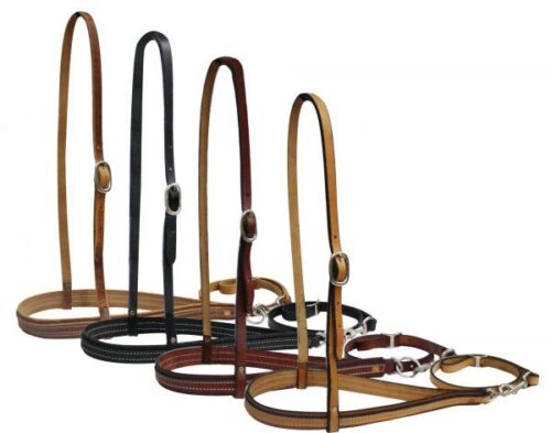 Heavy Leather Noseband With Removeable Tie Down Strap