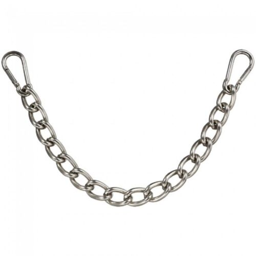 12 1/2" long GAG / HACK CURB CHAIN w/ Carabiner clip on each end For gag bits