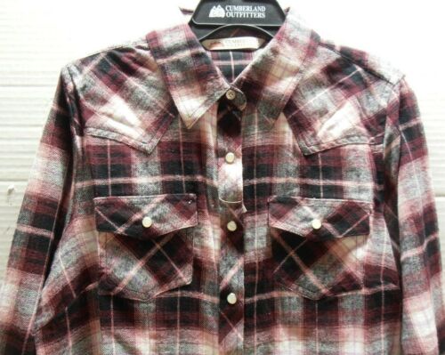 Cumberland Outfitters Women's Pink/ Dark Red/ White Flannel Shirt