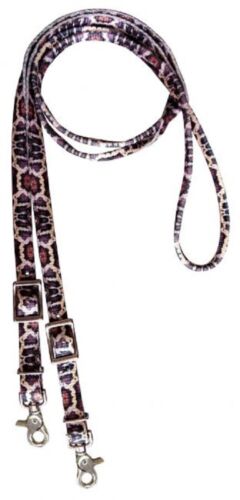8' foot x 3/4" Python Snake Print Nylon Contest Reins