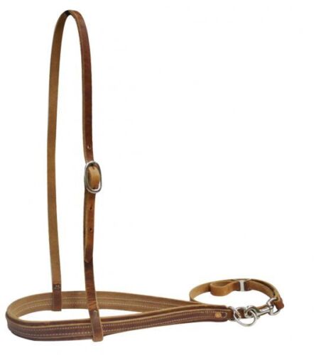Heavy Leather Noseband With Removeable Tie Down Strap