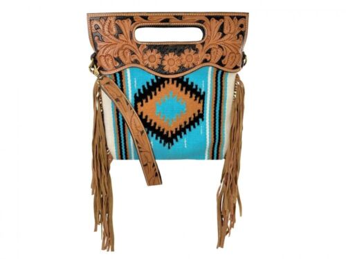 14" x14" SADDLE BLANKET HANDBAG PURSE w/ Fringe