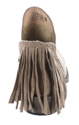 Very G Women's Trio Taupe with Fringe Round Toe Booties