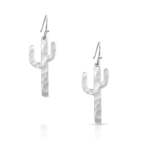 Montana Silversmiths HAMMERED SILVER CACTUS EARRINGS