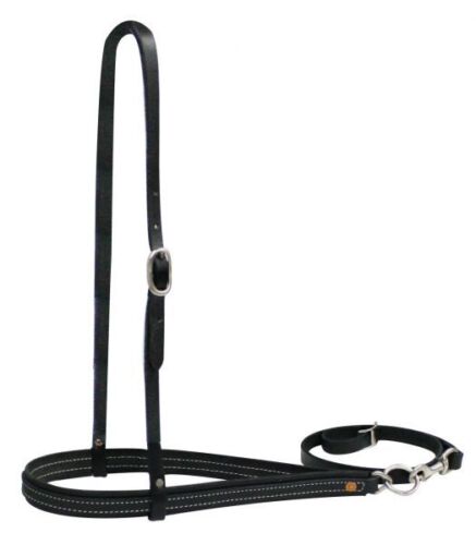 Heavy Leather Noseband With Removeable Tie Down Strap
