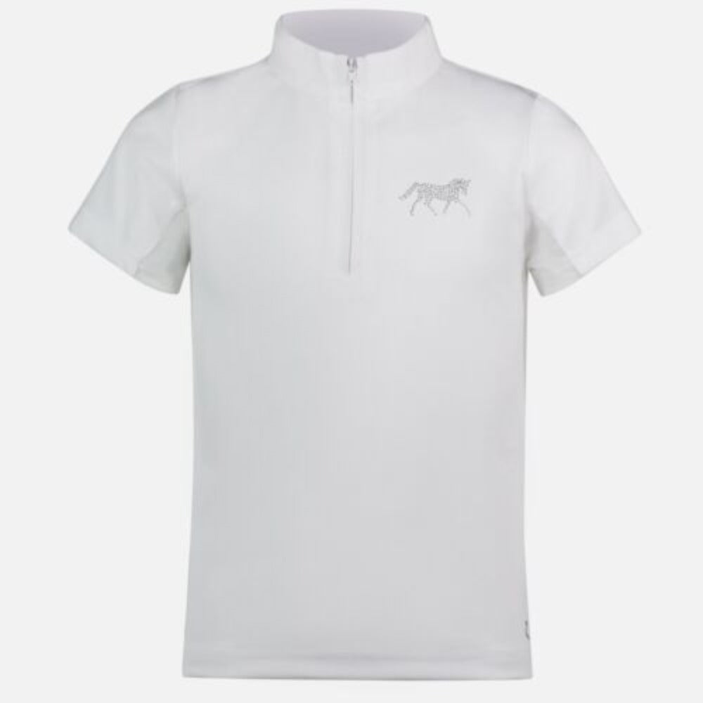 Girl's Horze White 'Lena' Training Show Shirt