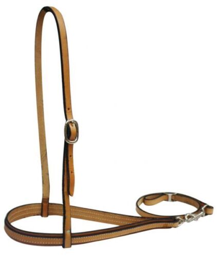 Heavy Leather Noseband With Removeable Tie Down Strap