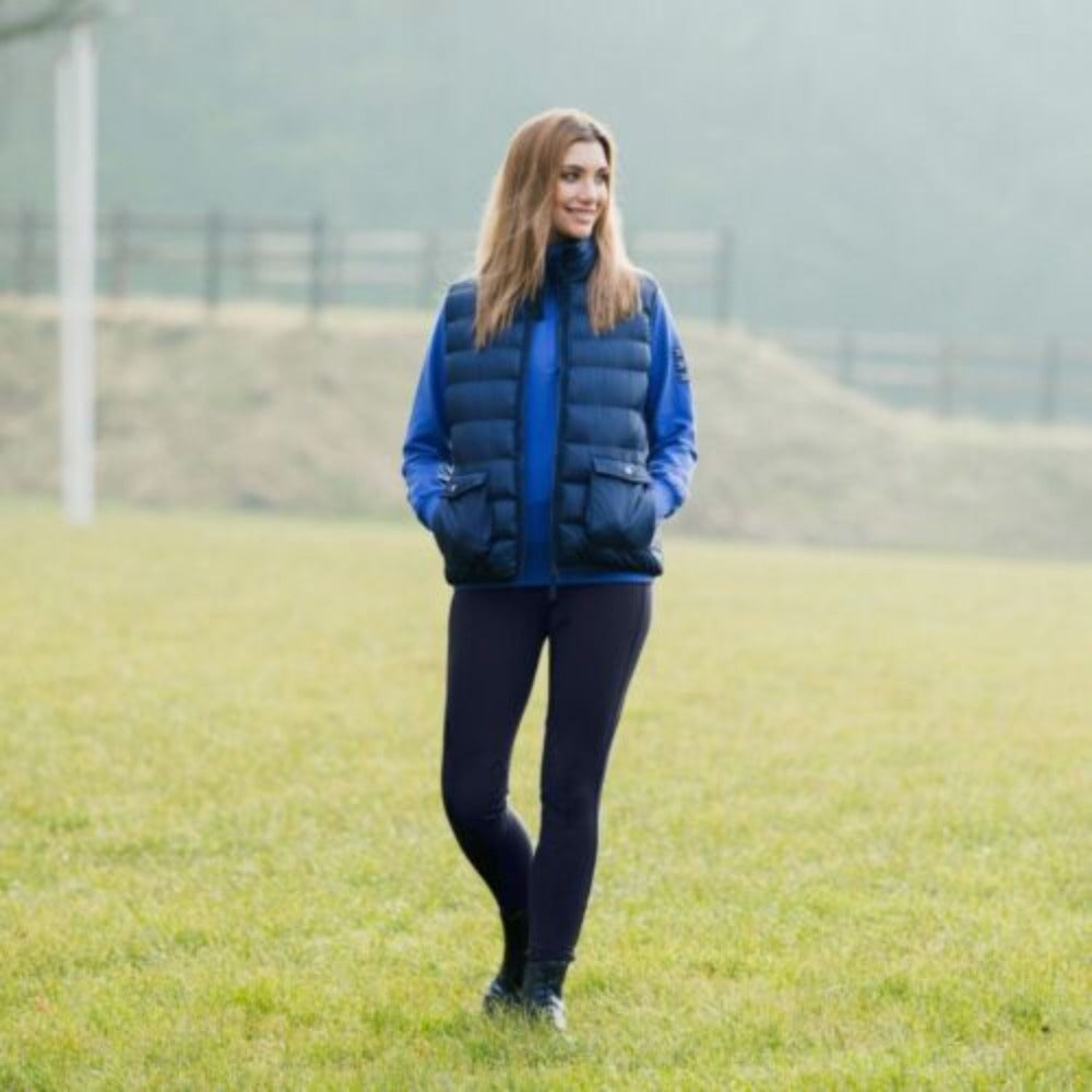 Horze Women's Dark Blue Fleece Lining Winter Pull On Riding Tight/ Breeches