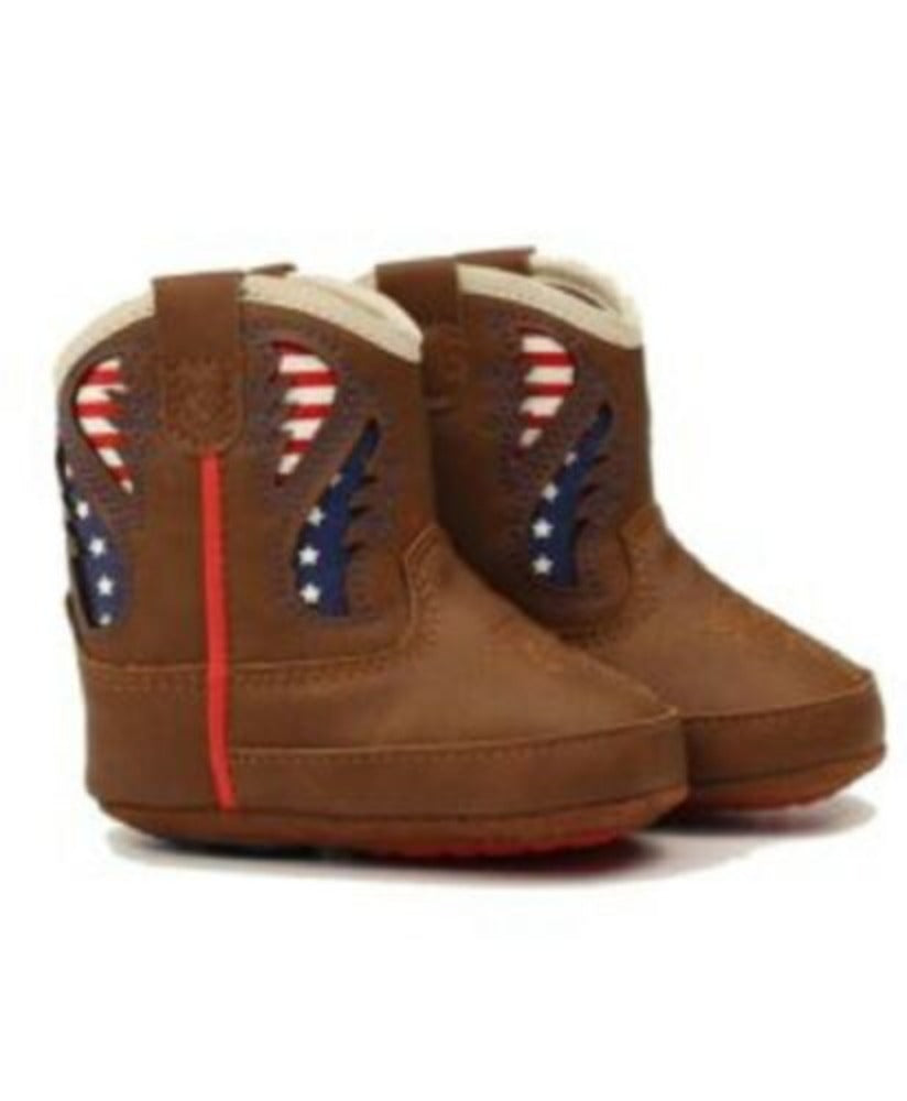 Ariat Infant size 'GEORGE' LIL' STOMPERS COWBOY BOOTS w/ USA flag