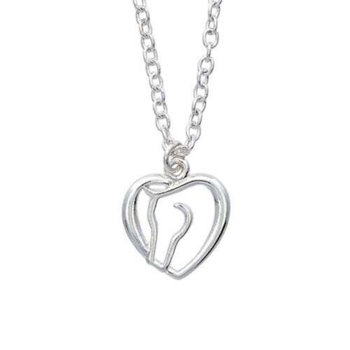 HORSE HEAD INSIDE A HEART DESIGN NECKLACE w/ Adjustable chain