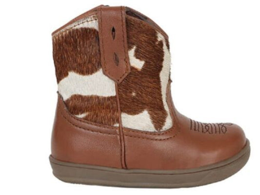 Infants Roper Brown Cowhide 'Cora Cowbabies' Boots