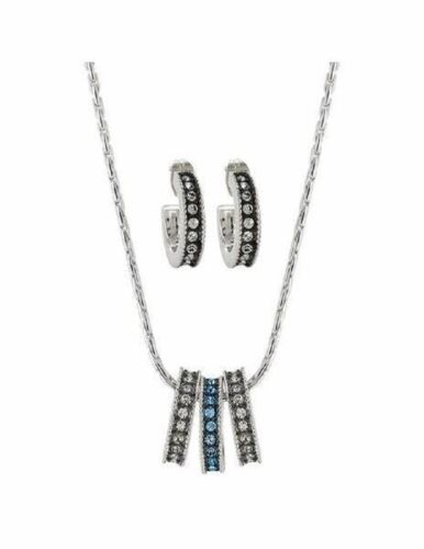 Montana Silversmiths' Antiqued Silver Three Ring Necklace & Earrings Set