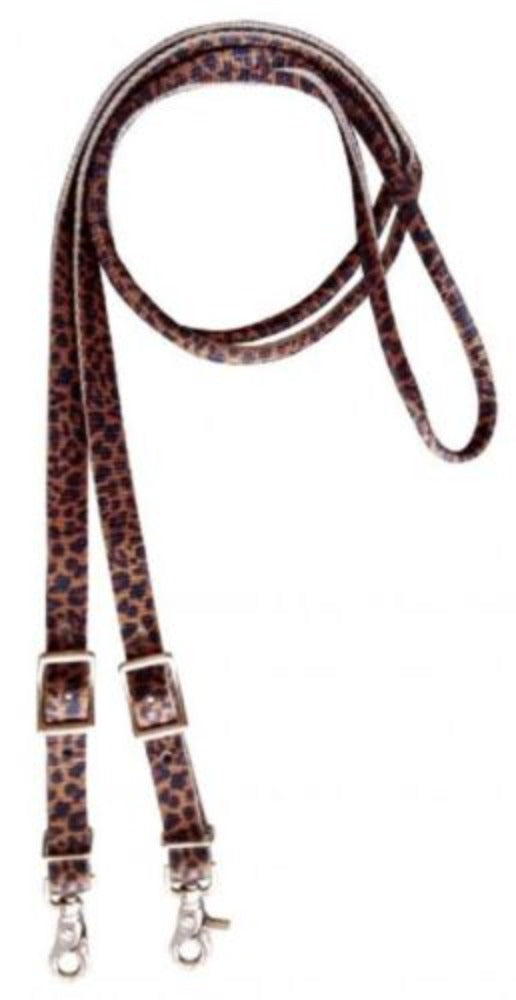 8' foot x 3/4" Cheetah Print Nylon Contest Reins
