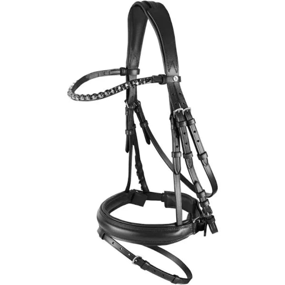 Horze Pony Snaffle Bridle w/ Curved Crystal Browband