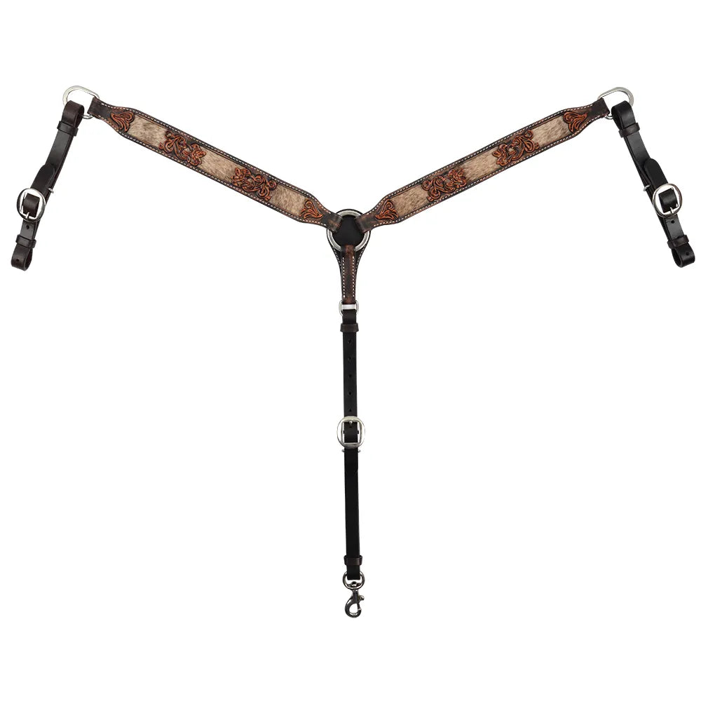 Circle Y Pony size Filigree Cowhide Leather Breast Collar